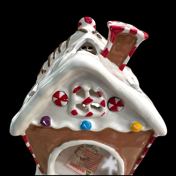 Vtg 2012 Blue Sky Clayworks "Dancing Gingerbread Bakery" Tea Light Candleholder - Picture 10 of 15
